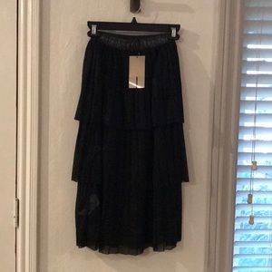 Zara tiered metallic skirt NWT